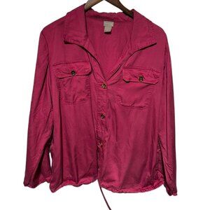 Chico's Twill Jacket Pink Size 16/18